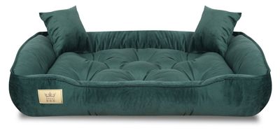 Hundeseng kennel 100x75 cm velour mørkegrøn