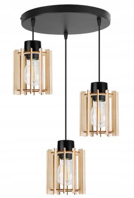 Modern LED-taklampa i trä