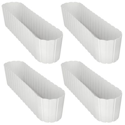 Oval urtepottekasse til altan terrasse blomster rustik hvid 60 cm 4 stk.