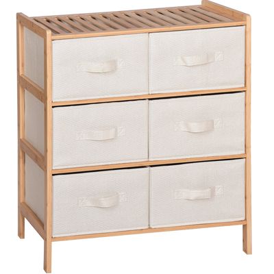 Begryf badrumsskåp i bambu med lådor 66x35x79 cm