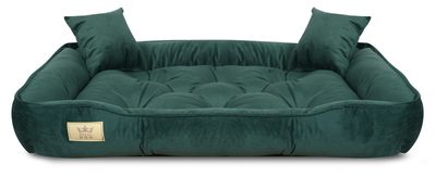 Hundeseng kennel 130x105 cm velour mørkegrøn