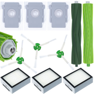 iRoomba E/I/J-seriesæt, 3 poser, 3 filtre, 3 sidebørster (med skruer), 2 ruller (hovedbørster)