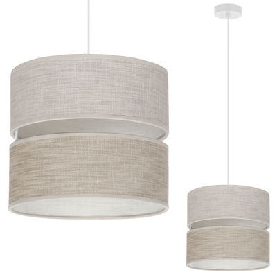 DUO VIT LINNEHÄNGLAMPA 1 PLAT LJUS BEIGE L06 20CM