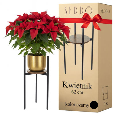 Stående metal blomsterstander, træ loft, høj, 62 cm, blomsterstander, planter