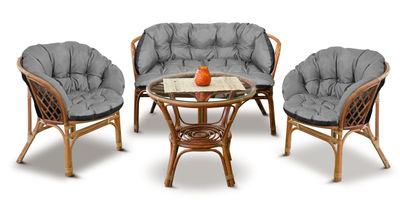 Trädgårdssätt 2x122x40cm + 190x40cm för stol soffa gungstol rattanmöbler vattentät grå