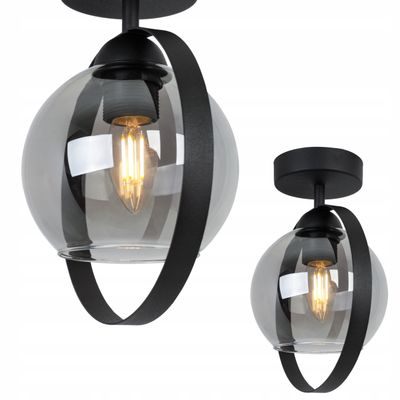 Modern taklampa med glaskrans grafit