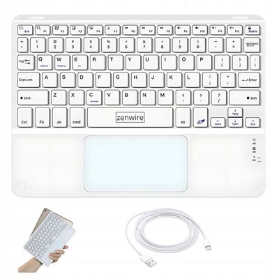 Zenwire WLK-619 Trådløst Bluetooth-tastatur med touchpad til telefon, tablet, iPad