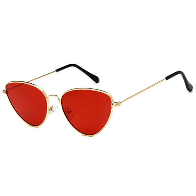 Golden Triangular Solbriller Red Glass + Senile String