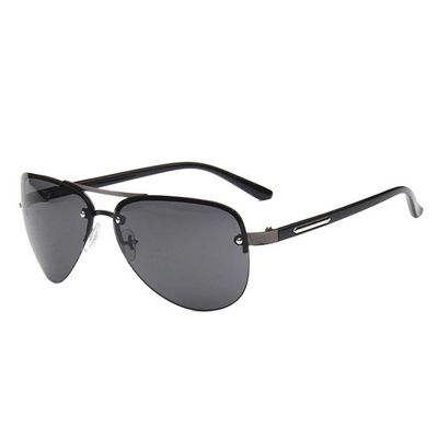 Moderne svarte pilotglass aviator solbriller + senil streng