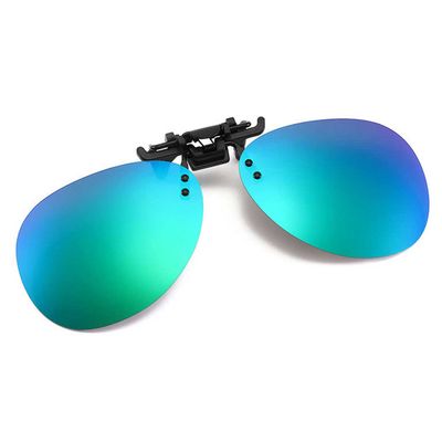 Clip-on Aviator Sunglasses Pilot Glasses Green Mirror Glass