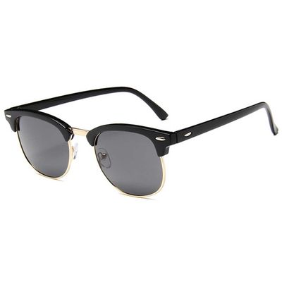 Black Clubmaster solbriller mørkt glass + senil ledning