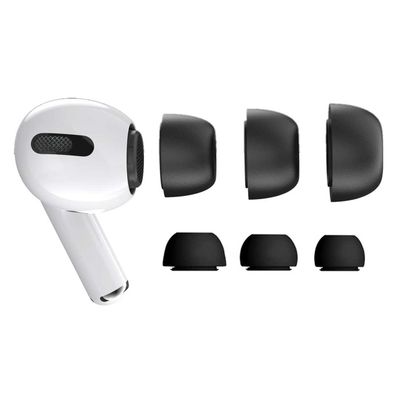 3 -pakk airpods pro øreputer - silikon øre topper svart