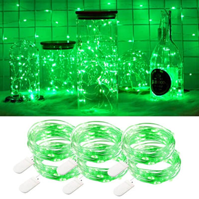 6-pack 1m Mini LED Light Loop Battery Operated Green