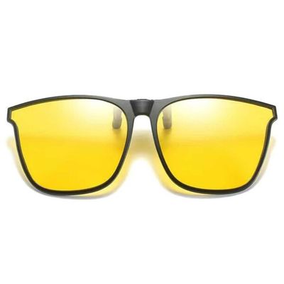Klipp -på solbriller - festet til eksisterende briller - NightVision Yellow