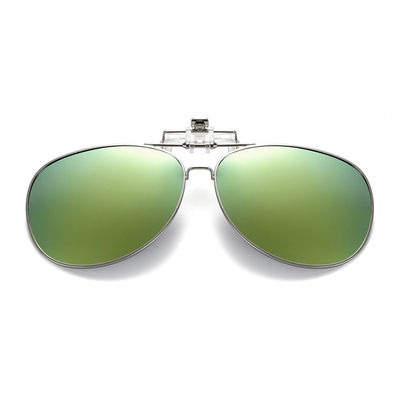 Flip Up Polarized Pilot Clip-On solbriller metall gull