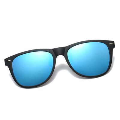 Polariserte Wayfarer Clip On Solbriller Flip Up Blå speillinser