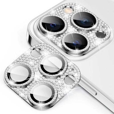 iPhone 13 Pro/13 Pro Max Kamerabeskyttelse Herdet glass CZ Sølv