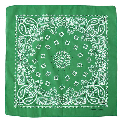 Dobbelsidig Bandana i 100% Bomull – Paisleymønster 55x55 cm, Grønn