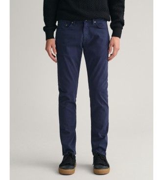 Ganttil mænd. 1000262 Jeans Slim Fit Desert navy (31/34), Casual, Bomuld, Bæredygtig, Blå
