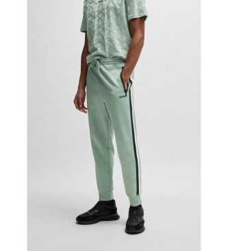 BOSStil mænd. 50537373 Sweatpants med afslappet pasform og grønne jacquardvævede cirkler (XS), Casual, Polyester