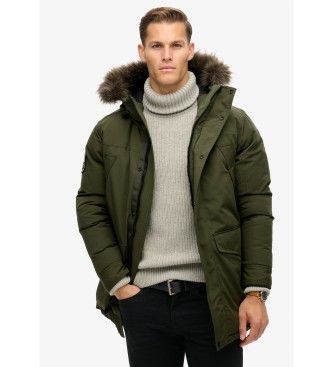Superdryunisex. M5011929A Everest parka i syntetisk pels, grøn (S), Casual, Genanvendt polister, Bæredygtig