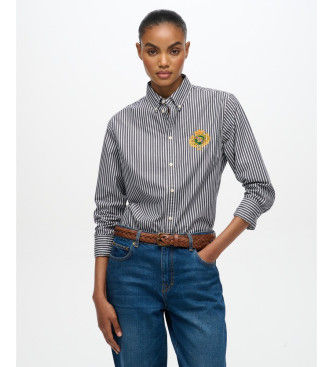 Superdrytil kvinder. W4010514A Skjorte Slim Crest poplin blå (M), Casual, Bomuld, Lange ærmer