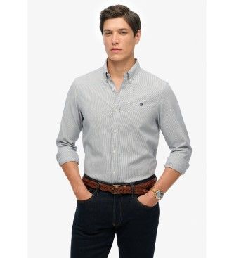Superdrytil mænd. M4011037A Klassisk Oxford L/S-skjorte grå (S), Casual, Bomuld, Lange ærmer
