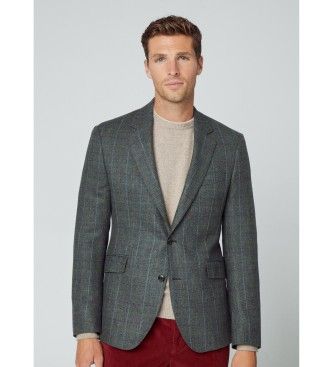 Hackett Londontil mænd. HM443289 Jakke Cash Tattersal grøn (40/34), Casual, Party, Bomuld, Klassisk, Lange ærmer