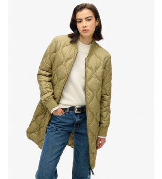 Superdrytil kvinder. W5011662A Lang foret jakke Studios grøn (XS), Casual, Genanvendt polister, Bæredygtig