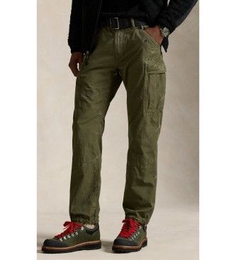 Polo Ralph Laurentil mænd. 710974518001 Cargo-bukser i lærred Classic Fit grøn (40/34), Casual, Bomuld