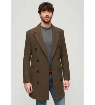 Superdrytil mænd. M5011885A Byens købmandsbutik grønlig brun frakke (S), Casual, Bomuld, Lange ærmer