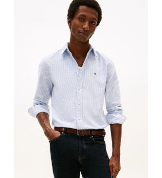 Tommy Hilfigertil mænd. MW0MW36238 Blå regular fit oxford-stribet skjorte (M), Casual, Bomuld, Lange ærmer