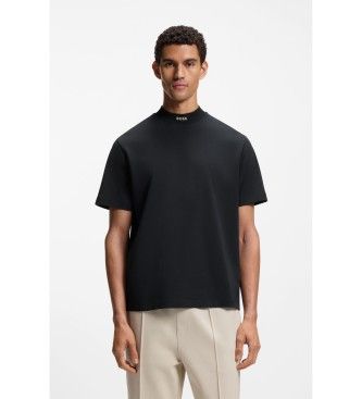 BOSStil mænd. 50555527 T-shirt med marineblå krave (L), Casual, Bomuld, Korte ærmer