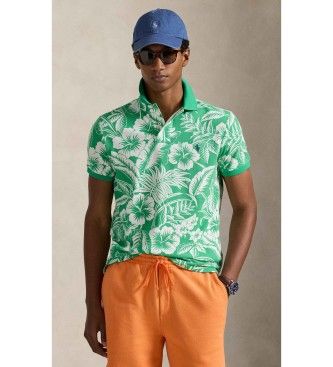 Polo Ralph Laurentil mænd. 710B13529001 Poloshirt i tropisk piqué Custom Slim Fit grøn (L), Casual, Bomuld, Korte ærmer