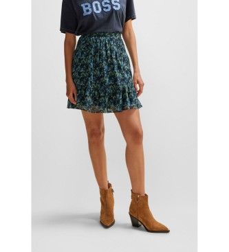 BOSStil kvinder. 50507616 Vistula nederdel blå (36), Casual, Flerfarvet, Polyester