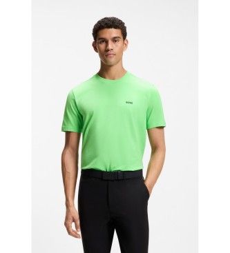 BOSStil mænd. 50506373 T-shirt Detalje grøn (XL), Casual, Bomuld, Korte ærmer