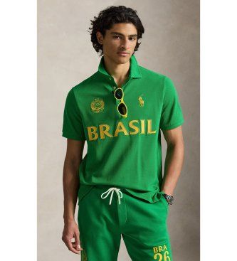 Polo Ralph Laurentil mænd. 710B21594001 Grøn Polo-trøje fra Brasilien (S), Casual, Bomuld, Korte ærmer