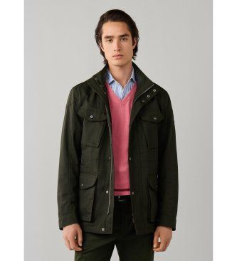 Hackett Londontil mænd. HM4000218 Grøn Velospeed-jakke (M), Casual, Polyester