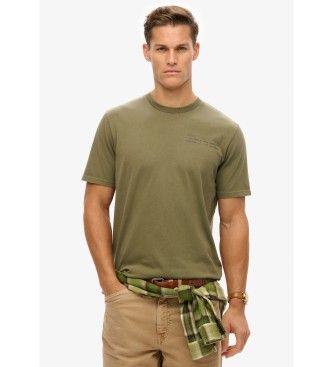 Superdrytil mænd. M1012116A Grafisk Utility Sport T-shirt i grøn (L), Casual, Bomuld, Korte ærmer
