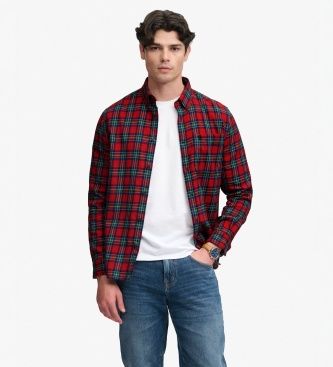 Superdrytil mænd. M4011197A Lumberjack skjorte rød (S), Casual, Bomuld, Lange ærmer