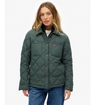 Superdrytil kvinder. W5011992A Grøn quiltet Chore Liner-jakke (M), Casual, Genanvendt polister