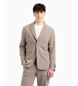 A|X Armani Exchangetil mænd. XM000345AF10897U6107 Beige enkeltradet blazer (46), Casual, Polyester