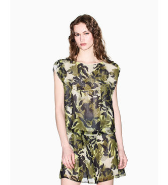 A|X Armani Exchangetil kvinder. XW002302AF21554F7137 Boxy bluse (S), Casual, Grøn, Viscose, Uden ærmer/stropper