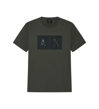 A|X Armani Exchangetil mænd. 8NZTCKZ8H4ZM8317 Afslappet mørkegrøn T-shirt (L), Casual, Bomuld, Korte ærmer