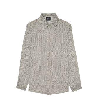 A|X Armani Exchangetil mænd. XM002280AF13235F1168 Grå skjorte med italiensk krave (XS), Casual, Viscose, Lange ærmer