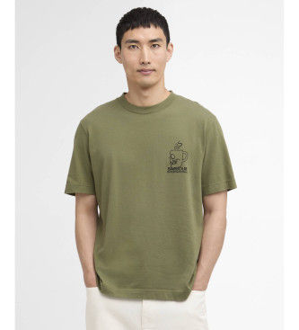Barbour internationaltil mænd. MTS1587 Staithes T-shirt grøn (M), Casual, Bomuld, Korte ærmer