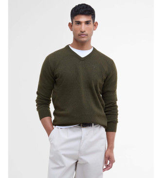 Barbourtil mænd. MKN0341 Essential V Sweater grøn (XL), Casual, Bomuld