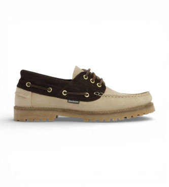 Barbourtil mænd. MFO0795 Dæksko i læder, brun, beige (41), Fast, Blonder, Casual