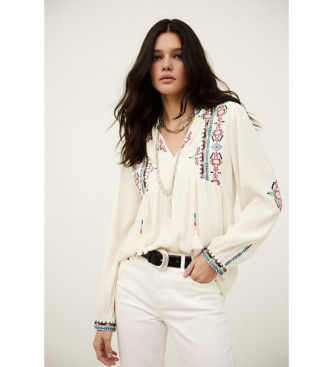 BA&SHtil kvinder. 1E26TILT Tilt-bluse off-white (S), Hvid, Casual, Viscose, Lange ærmer