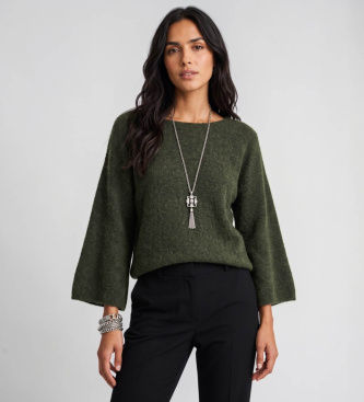 BA&SHtil kvinder. 1H26ISAA Isaac cardigan grøn (34), Casual, Polyester